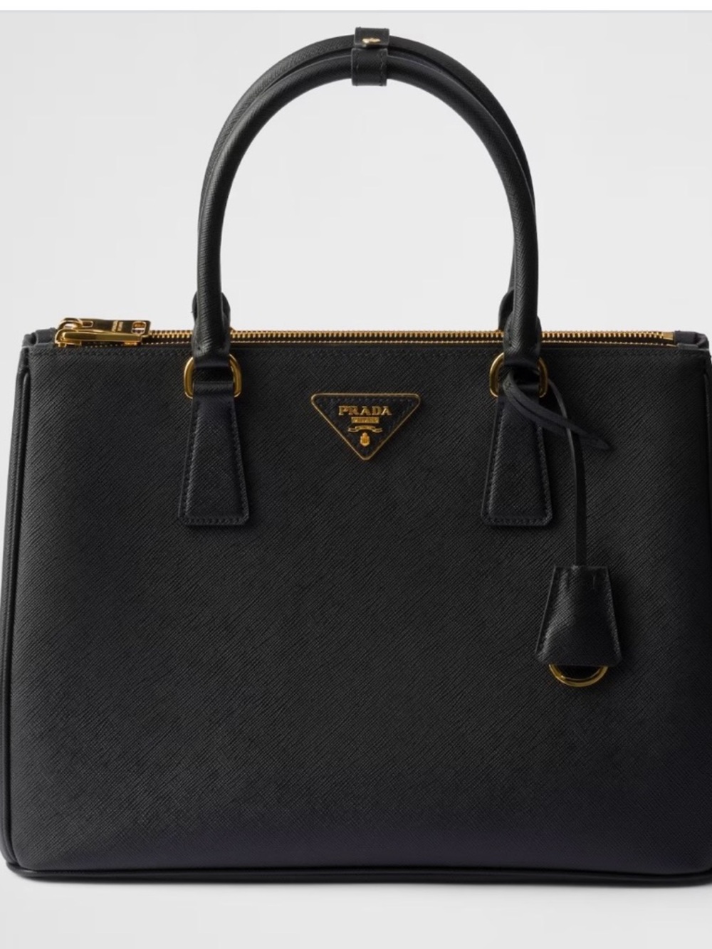 Prada Black Galleria Saffiano Leather large tote with Gold Hardware